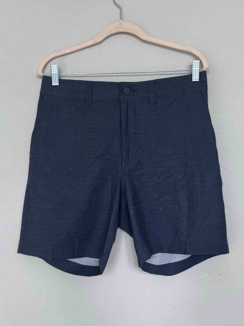 ROWM Men’s Flat Front Stretch Shorts Heather Dark Gray Size 32 7" Inseam